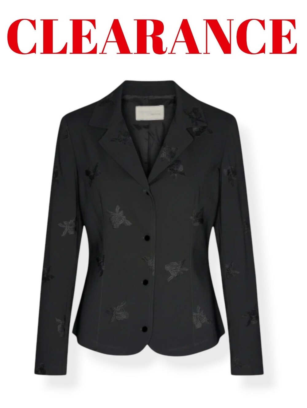 Equestrian Designs Preppy Western Santa Barbara Black Embroidered Blazer Shacket